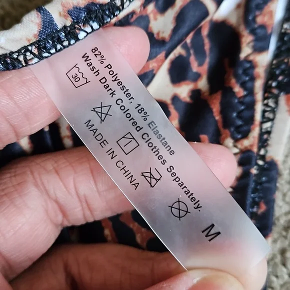 Leopard Drawstring Bikini Swimsuit (S & M) - Picture 5 of 9